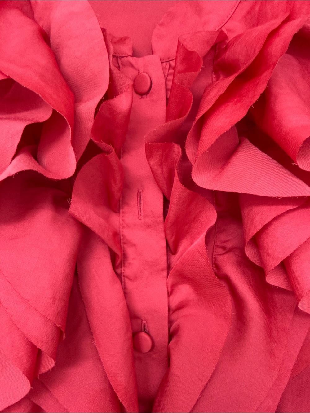 LOFT Ruffled Cap Sleeve Blouse - Raspberry Pink - Picture 4 of 10